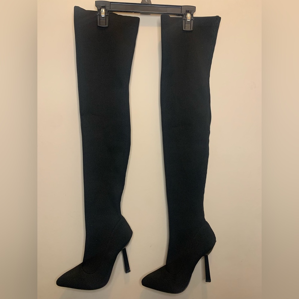 Black thigh highs